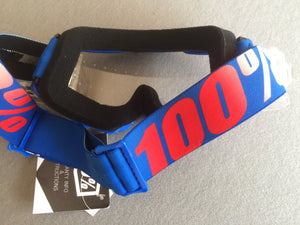 GOGGLES : 100% The Strata Mud Specific Motocross Goggles, Adult size, PLUS soft Sleeve+Film